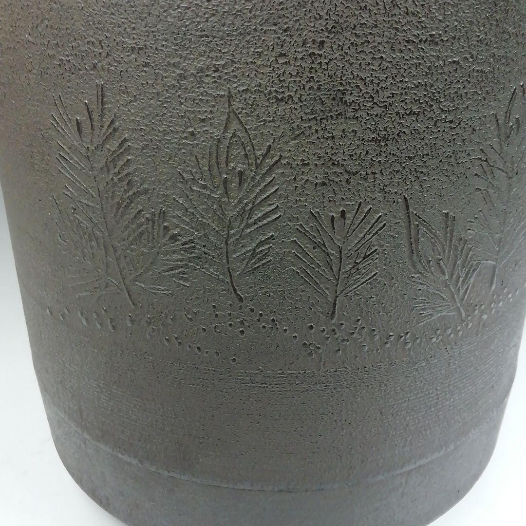 Ｗ１３２　茶釜　『松地紋　筒釜』『釜師　須藤浄義』『鉄釜』　共箱　茶道具