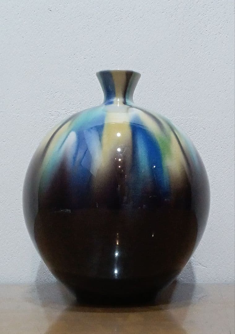 三代 徳田正彦 徳田八十吉 彩釉 壺 九谷焼 人間国宝