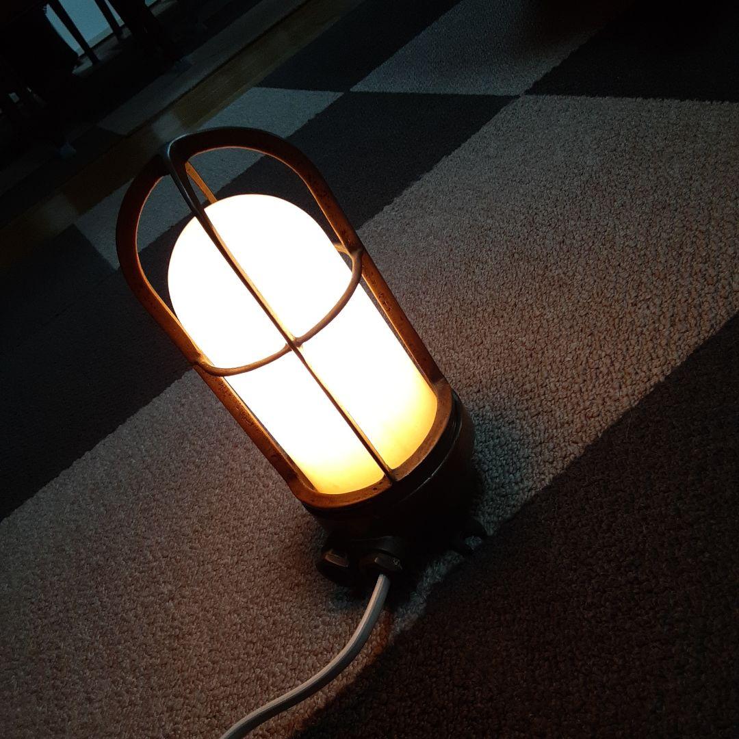 古い点灯マリンランプ/真鍮ハリケーンデッキ/船舶照明甲板ランタン/気泡ガラスホヤ