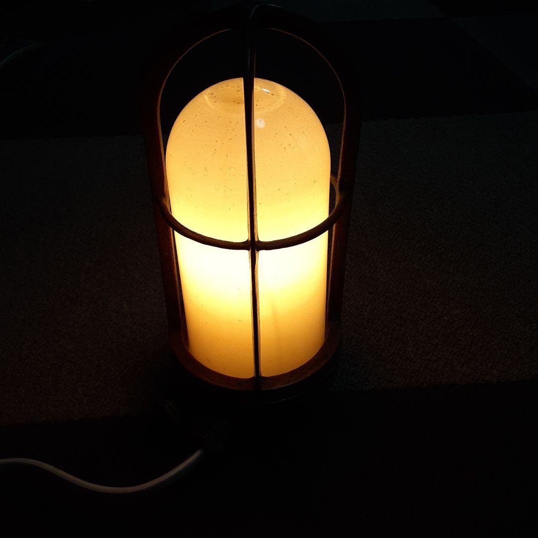 古い点灯マリンランプ/真鍮ハリケーンデッキ/船舶照明甲板ランタン/気泡ガラスホヤ