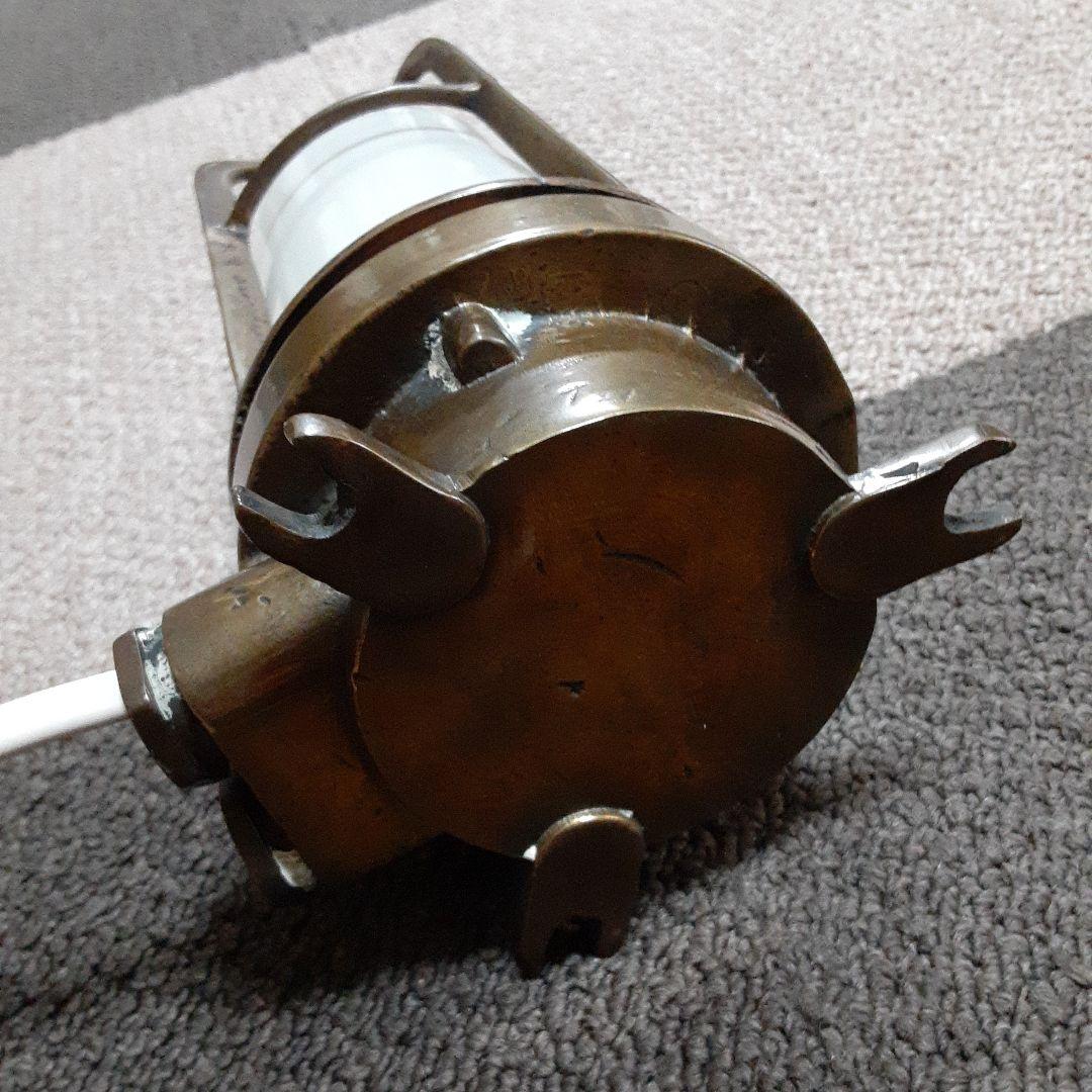 古い点灯マリンランプ/真鍮ハリケーンデッキ/船舶照明甲板ランタン/気泡ガラスホヤ