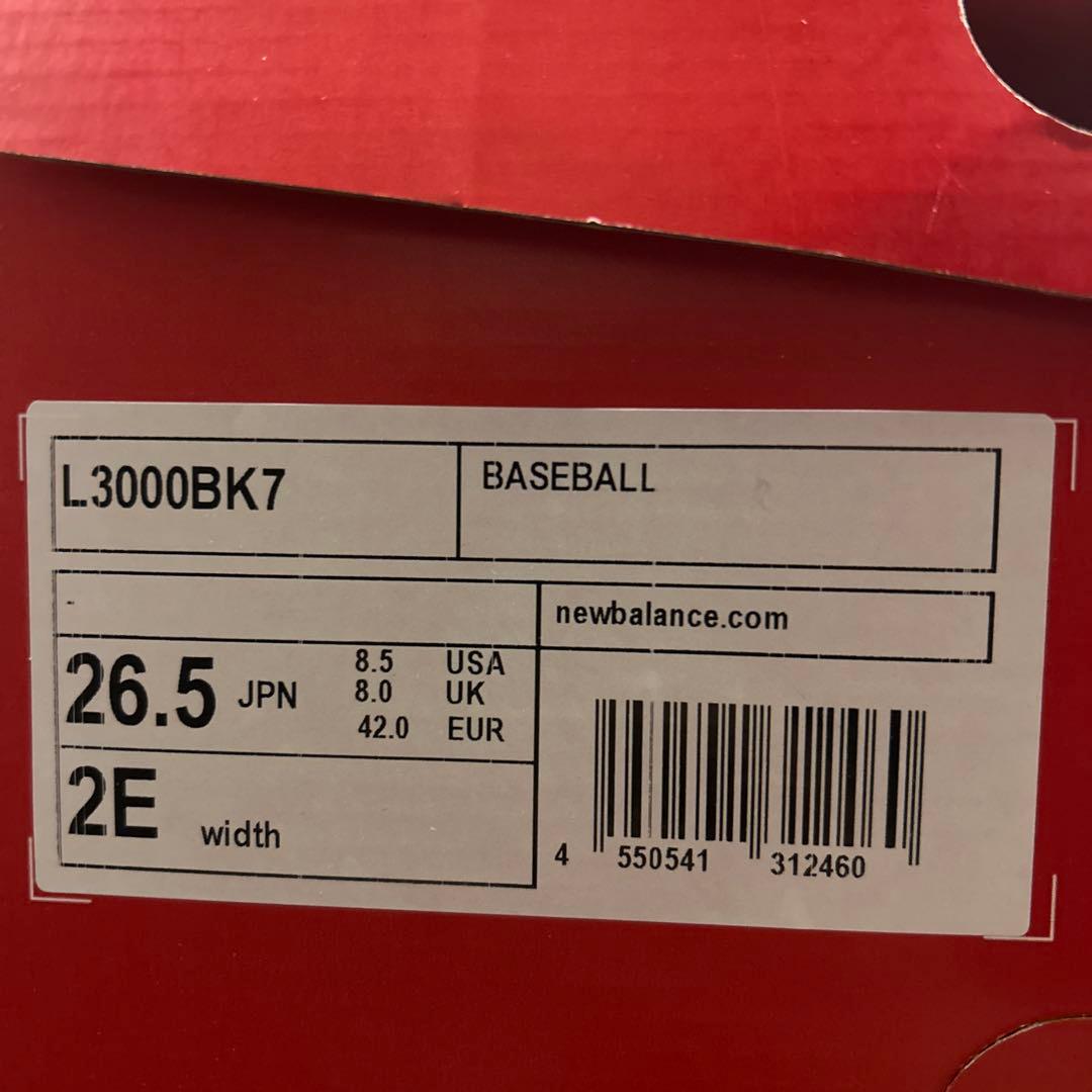 ニューバランス　L3000BK7 新品未使用　野球スパイク