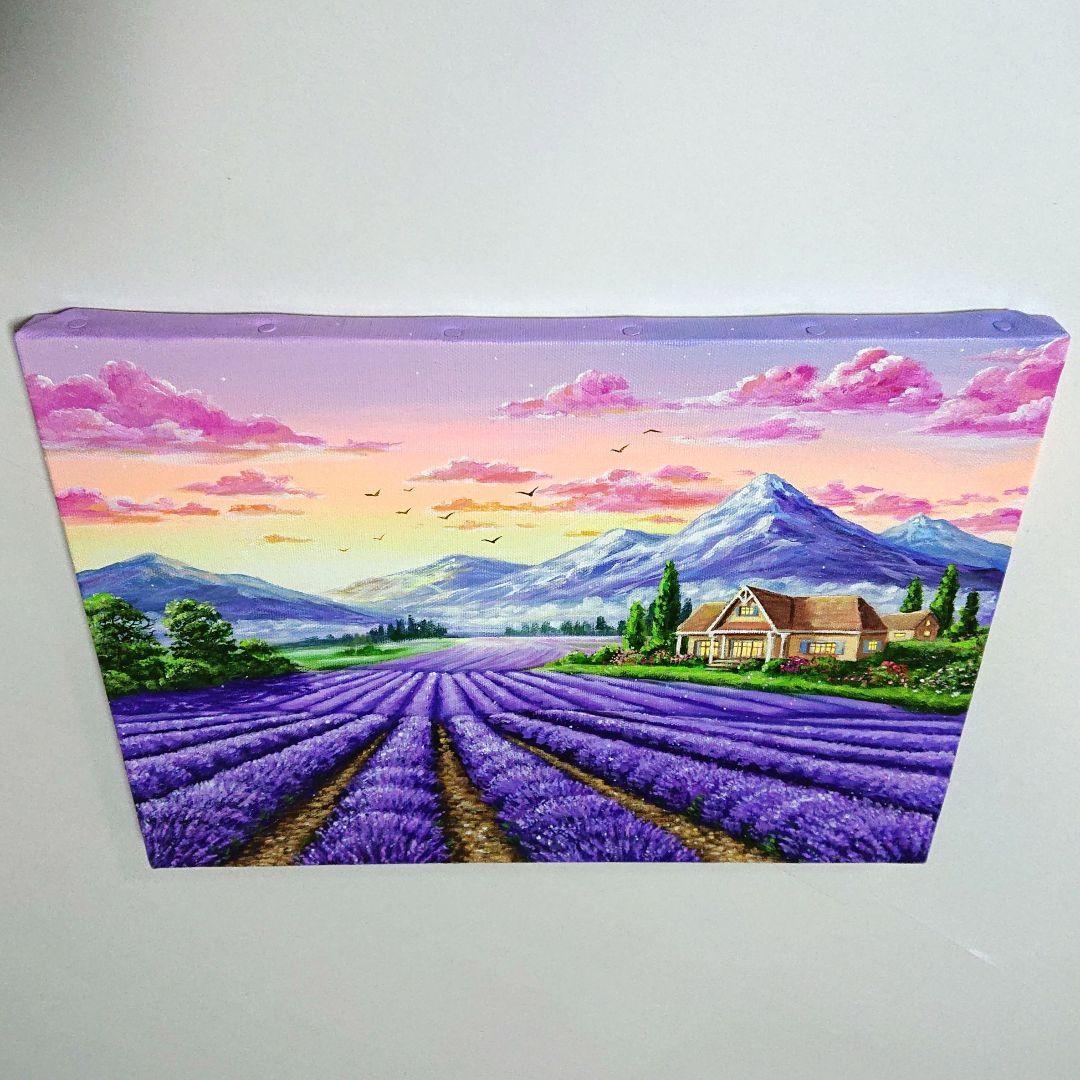 【ラベンダー】アクリル画 F4 風景画 絵画