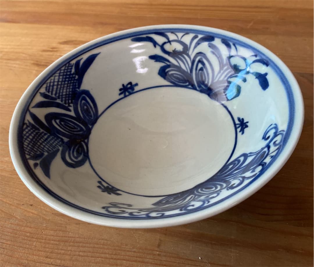 [茶道具] 玉堂窯　古染付茶碗　(共箱) ○