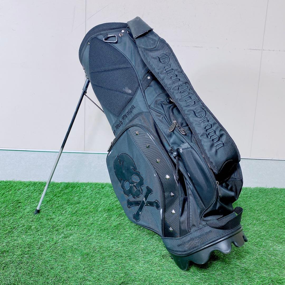 ゴルフ　バッグ　ダンスウィズドラゴン　スカル　スタッズ　9型　N1068