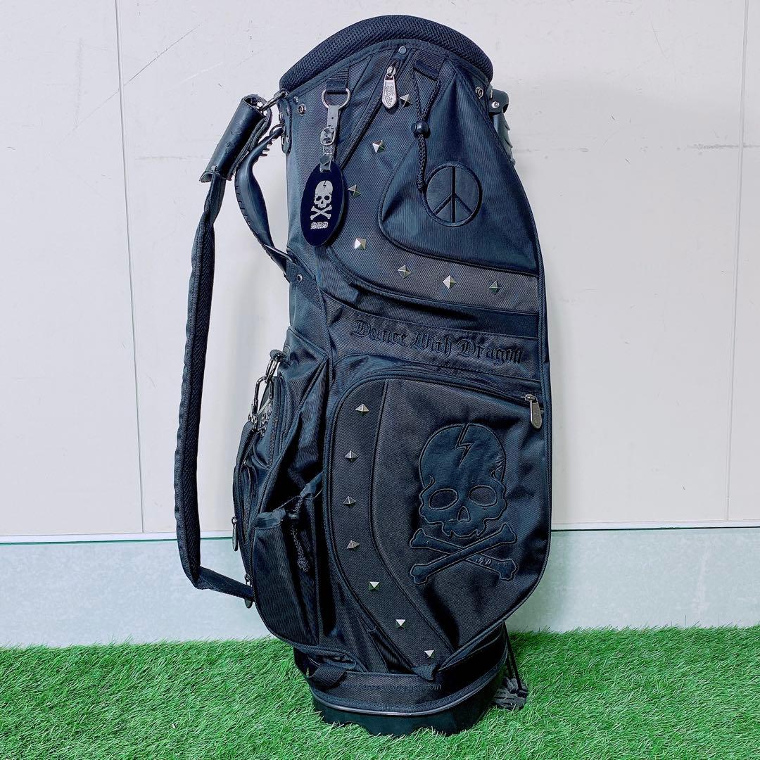 ゴルフ　バッグ　ダンスウィズドラゴン　スカル　スタッズ　9型　N1068