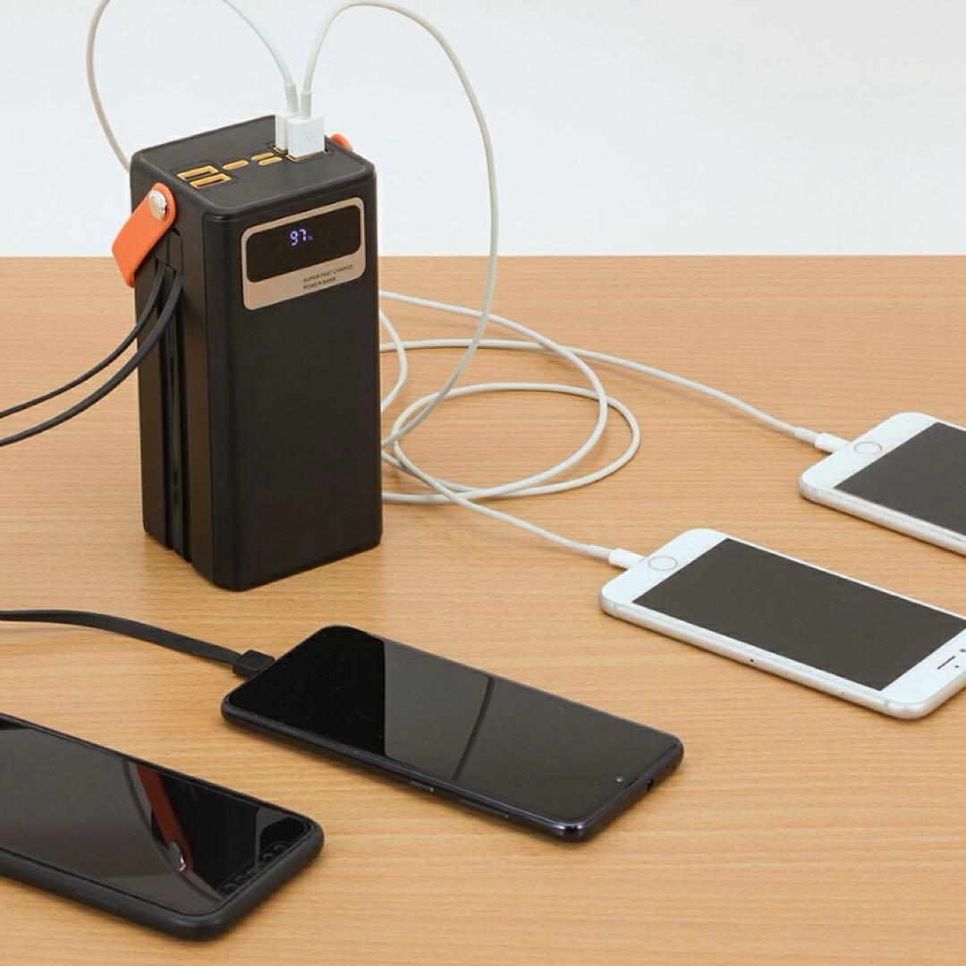 大容量コンパクトバッテリー・折りたたみソーラーパネルセット ブラック　災害