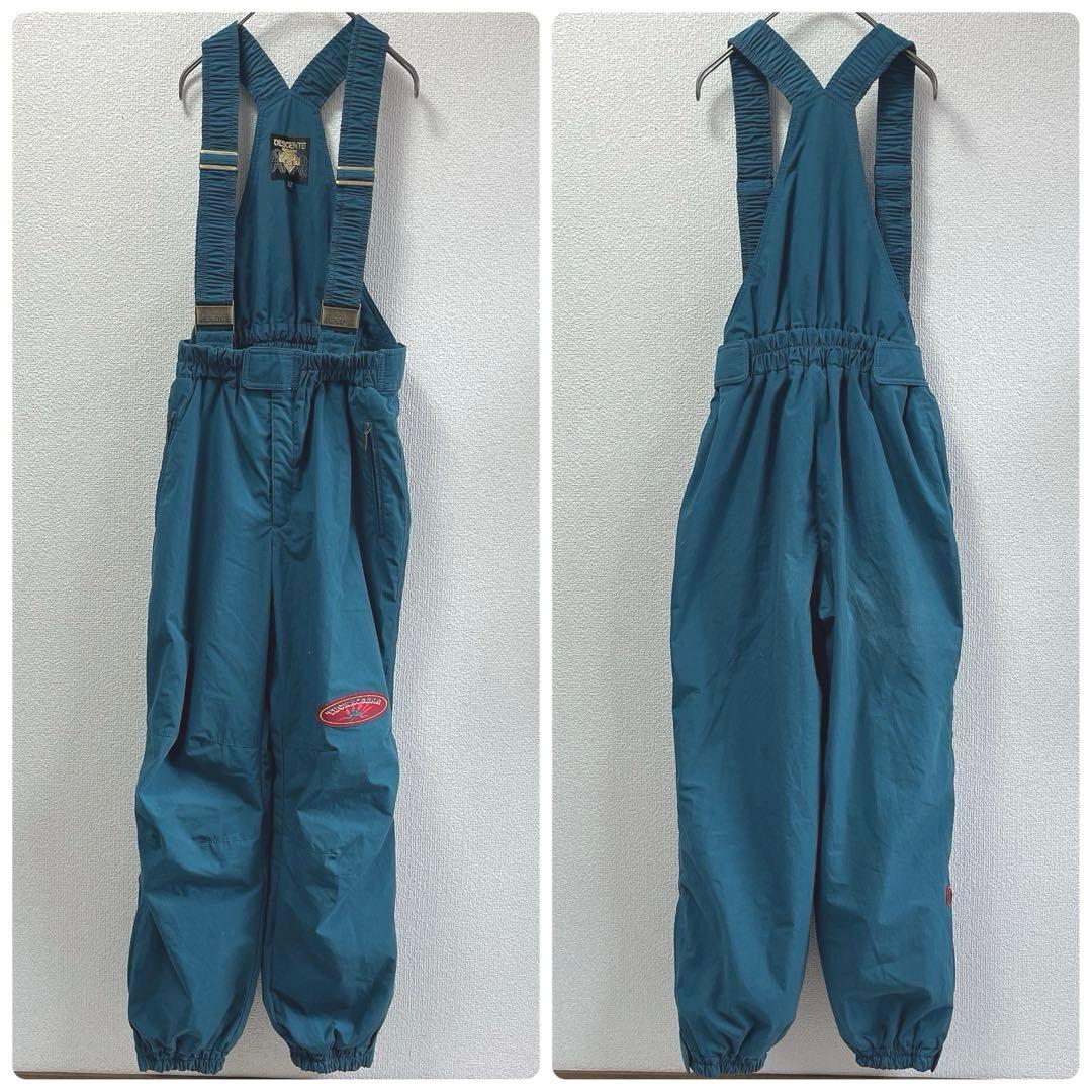 ☆90’sレア☆ デサント スキーウェア テック系 上下セット ブルー M