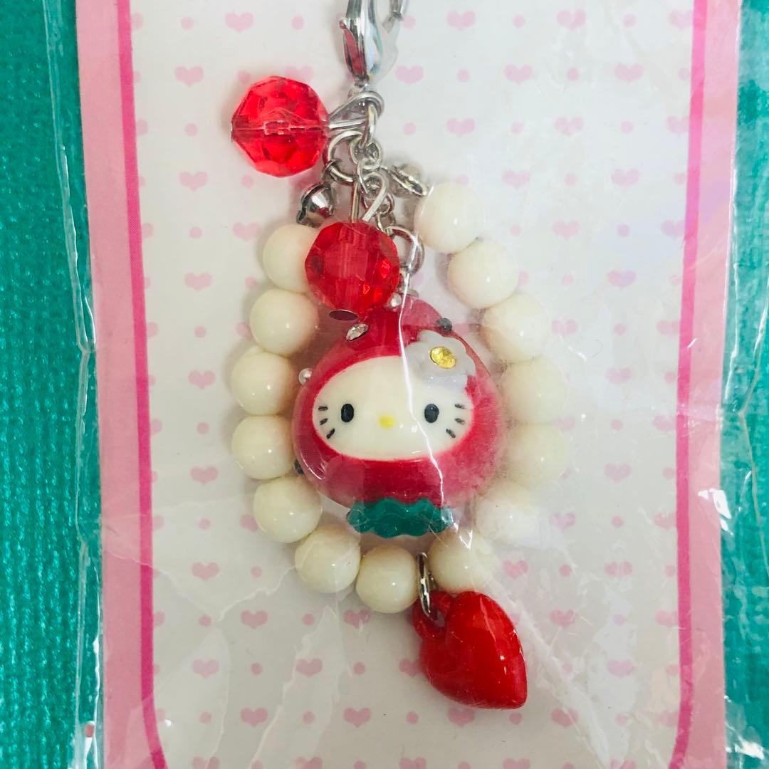 2011年製 激レア★ハローキティ いちご ビーズ ストラップ チャーム