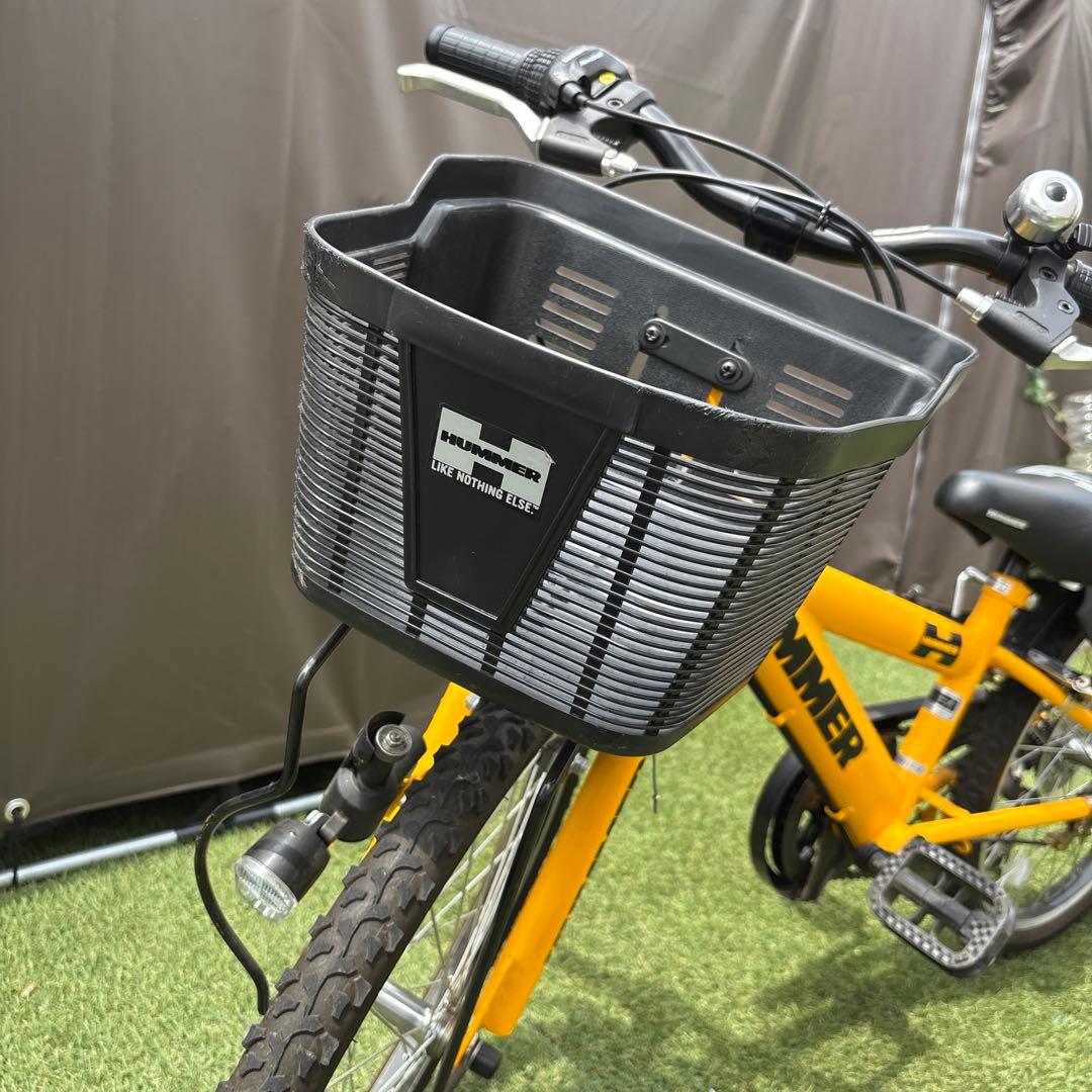 HUMMER 子供用自転車 イエロー 前カゴ付き