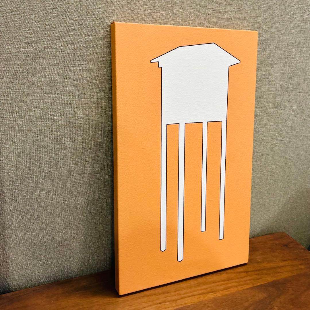 柚口康二 ポップ・アート キャンバス アクリル画 「百葉箱」　約45×27cm