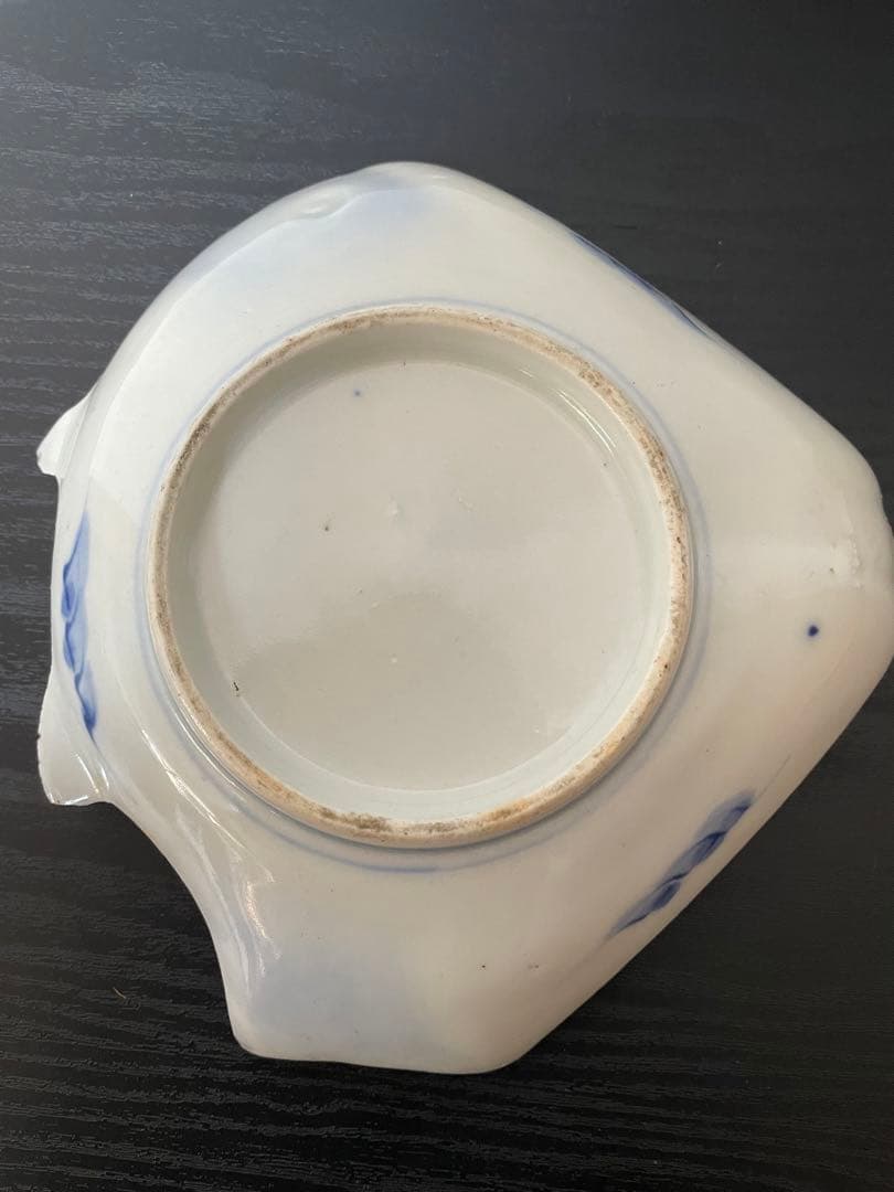 珍品　貴重品　古伊万里染付　変形平皿　美品　飾り皿　めで鯛皿　アンティーク