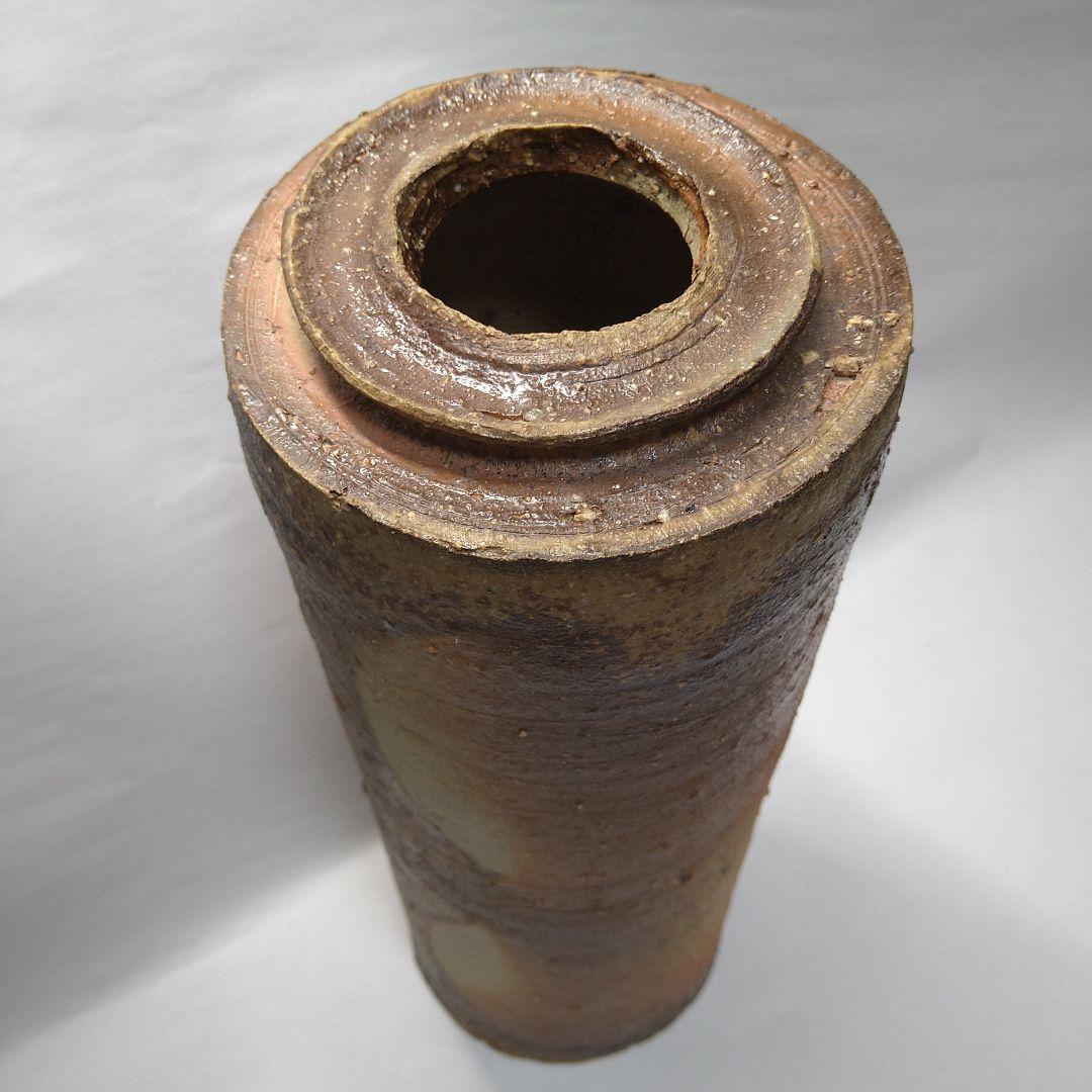 備前焼　末廣学作　筒花入