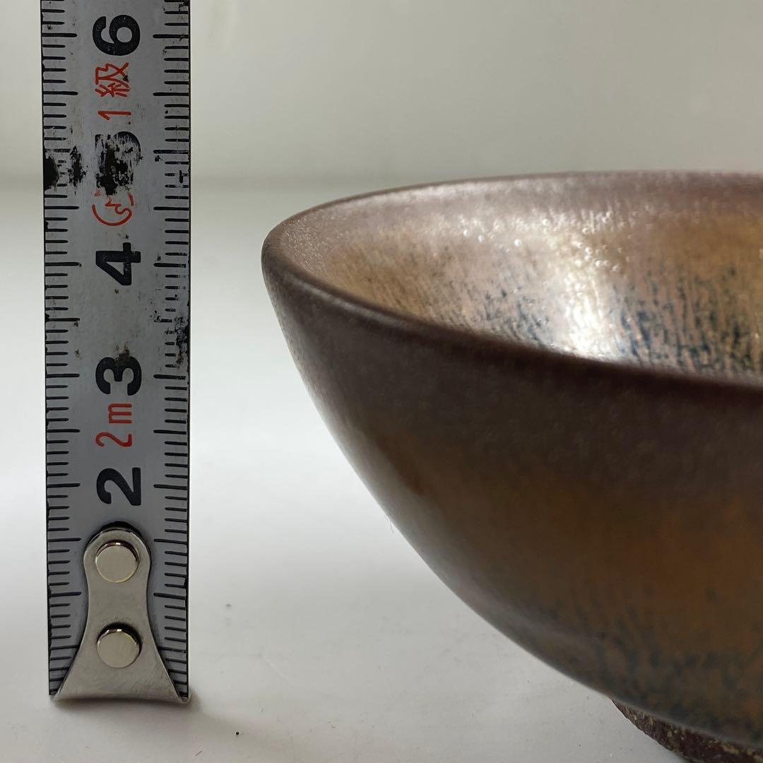 古代　中国唐物　天目茶碗　直径9.5㎝　木箱付　タコチ　東な7-0211☆2F