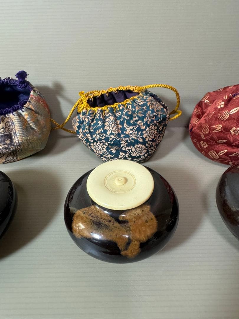 2760 茶道具　茶入　3客　仕服付