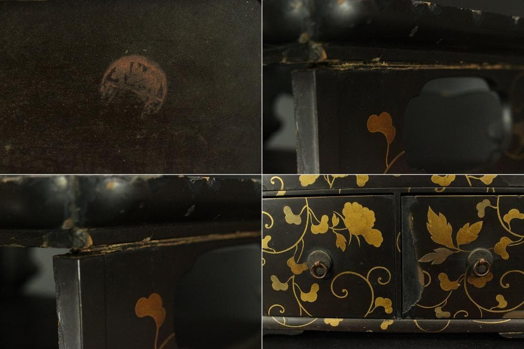 古美術 纏枝蓮花蒔絵 香箱 阿古駄香炉 盆 羽箒 まとめて 時代物(A493)