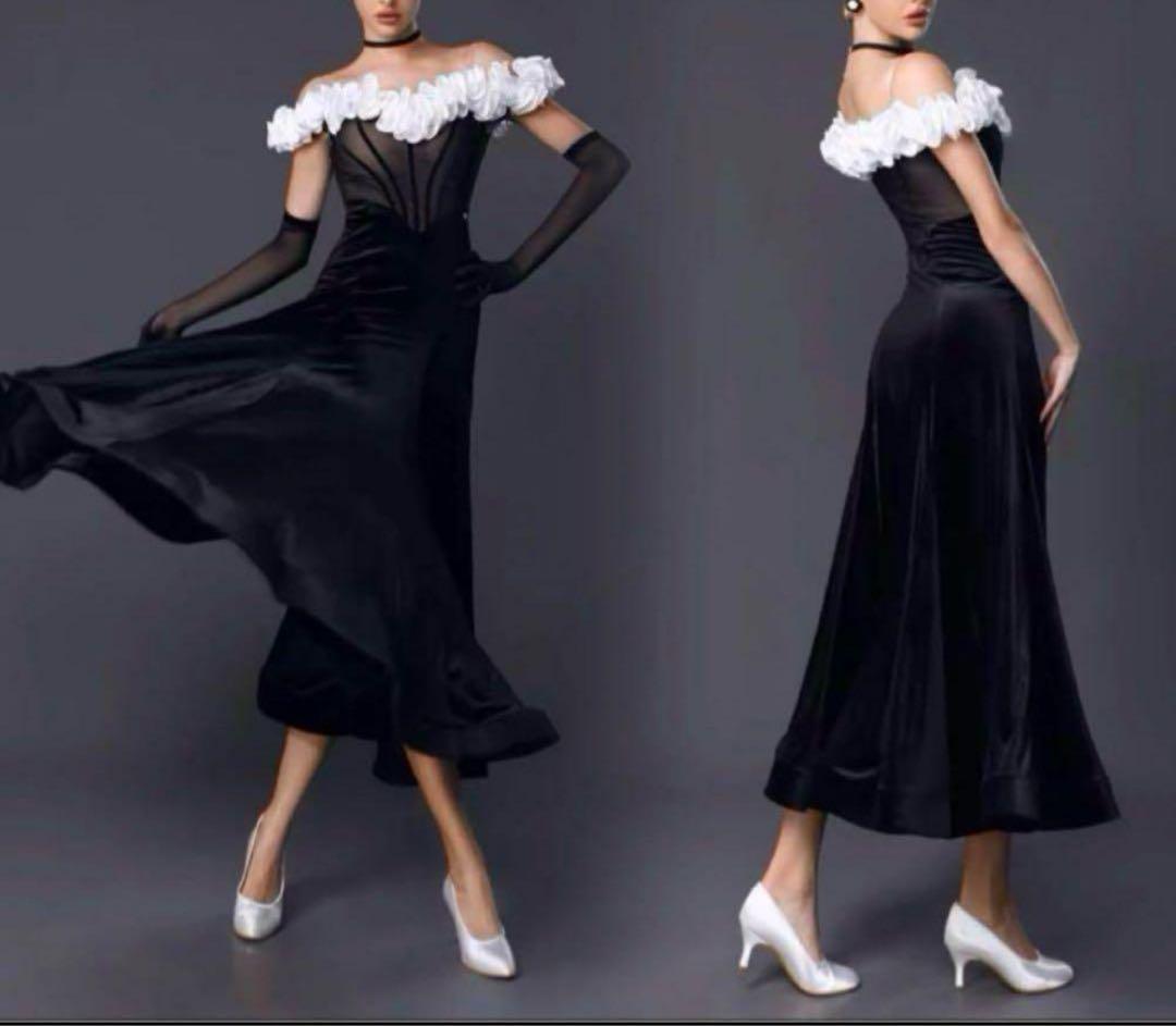 社交ダンスドレス　競技　パーティー　デモ　手袋　新品