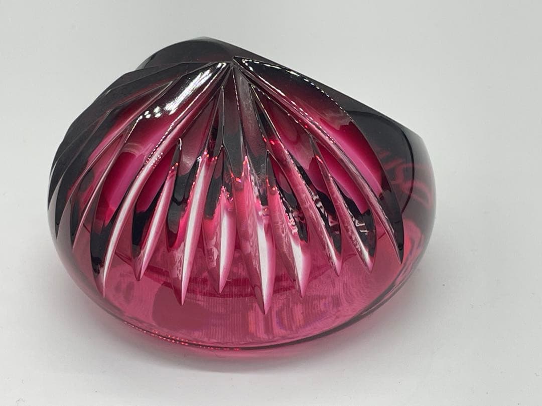 【未使用新品】薩摩切子 弟子丸 weight 切子 文鎮 鹿児島 桜島 共箱他付