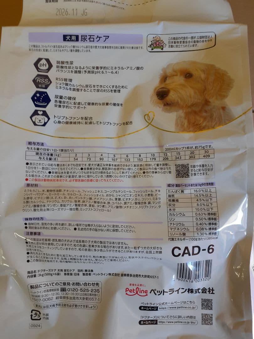 min様ドクターズケア犬用療法食尿石ケア3kg×2袋