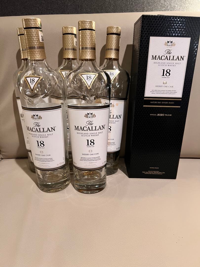 The Macallan 18年 シェリーオークカスク　空瓶5本
