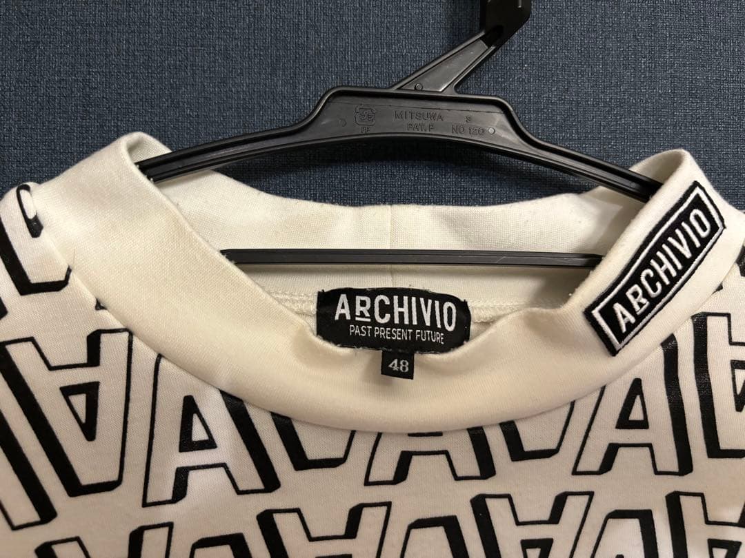 アルチビオ 2023年モデル モックネック 長袖Tシャツ 総柄 ホワイト 48
