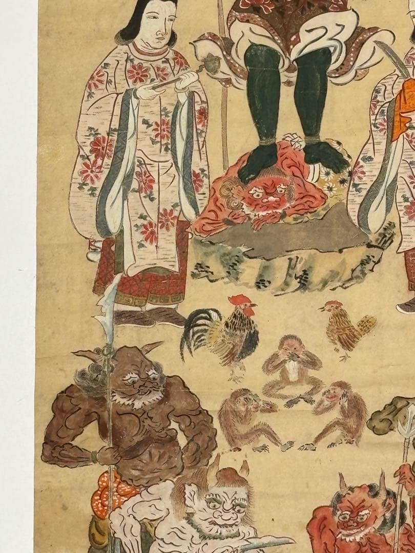 「大型彩色木版画 青面金剛像」木版刷 1枚|和本古典籍江戸時代仏教美術仏画