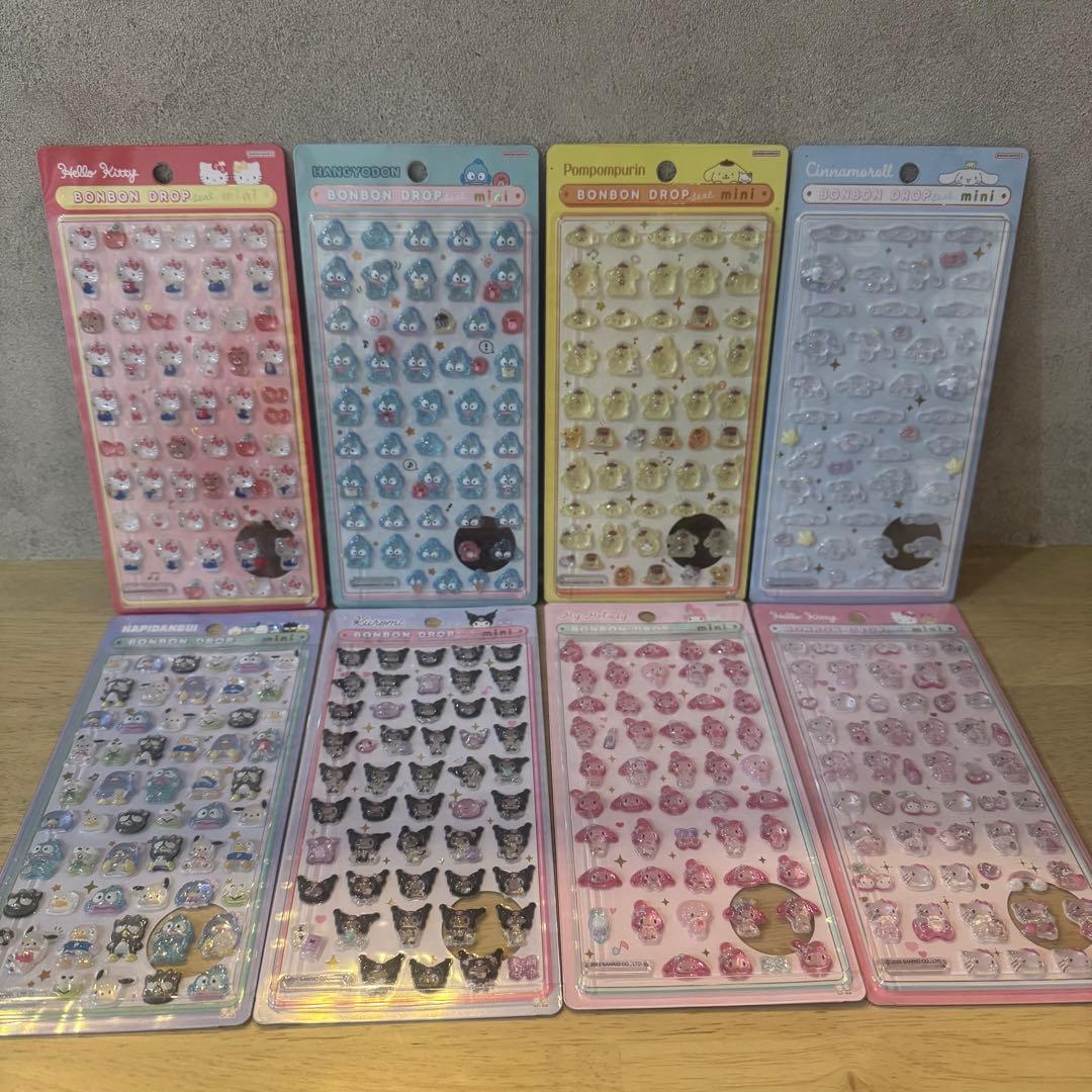 ［正規品］サンリオ　ボンボンドロップシール ミニ 全8種セット おまけ付き