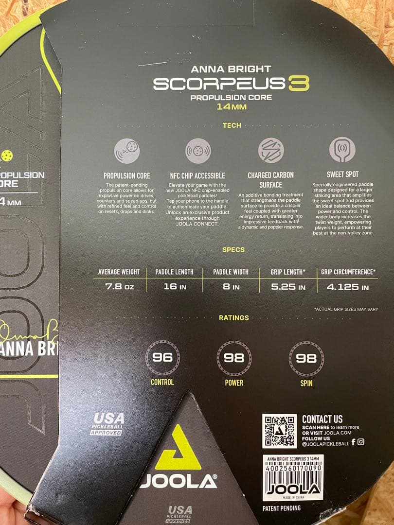 [本物]JOOLA SCORPEUSS 3 ANNA ピックルボール