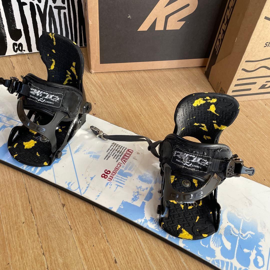 IGNIO×RIDE　キッズスノーボードセット98cm　ライドバイン付3点セット