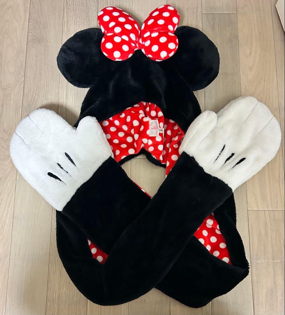 ディズニー　ミニー　マフラーキャップ　ファンキャップ