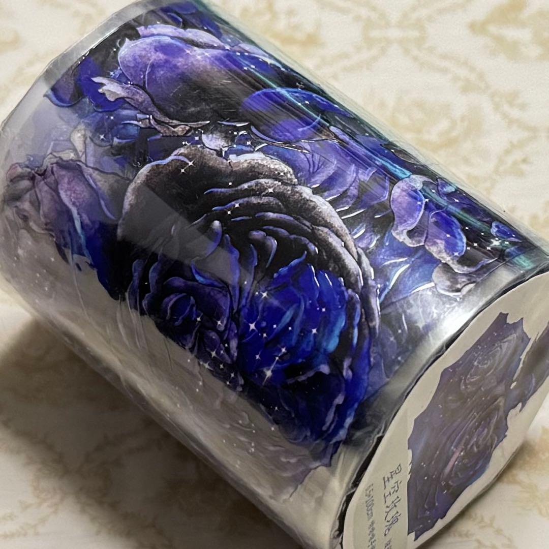 海外 PETテープ マスキングテープ 青薔薇