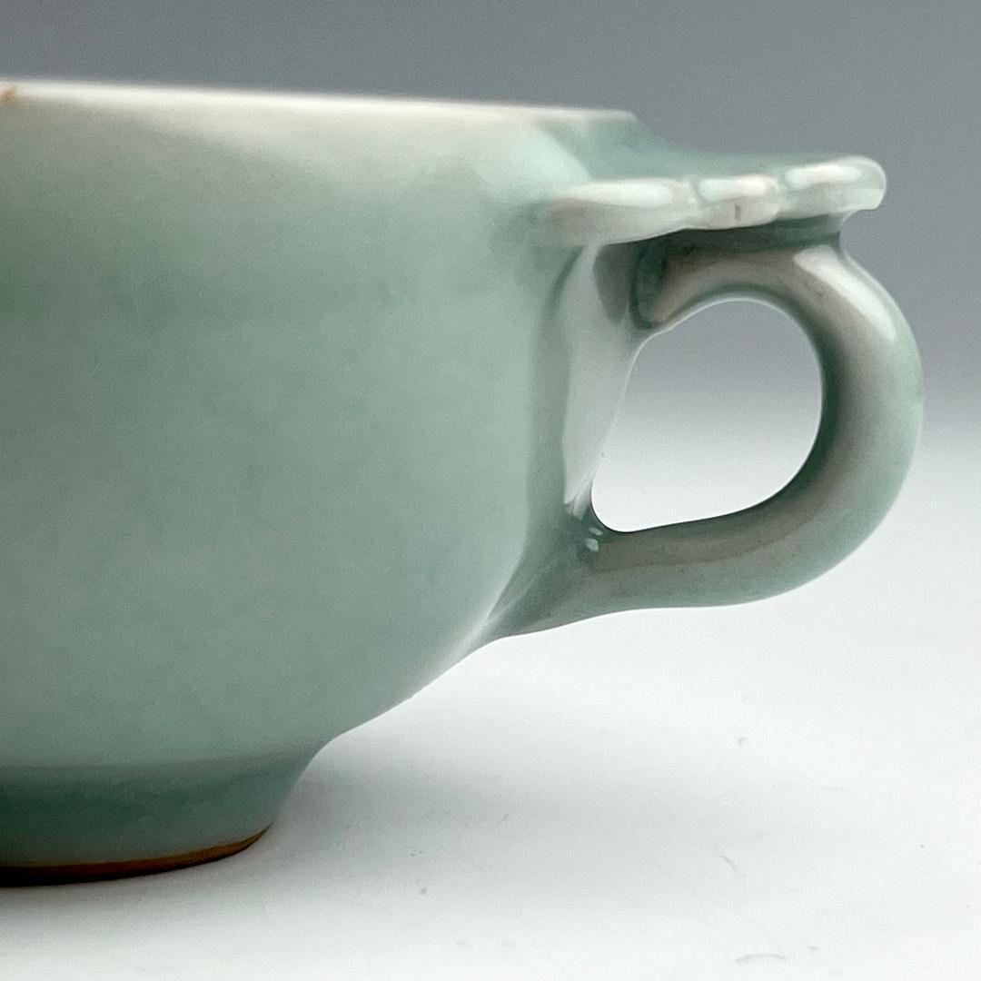 青磁如意紋板沿洗 唐物 中国古玩 中国美術 A923