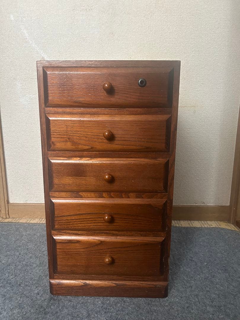 和物小箪笥 チェスト 小引き出し5段【書類・小物・アクセサリー収納 レトロ家具】