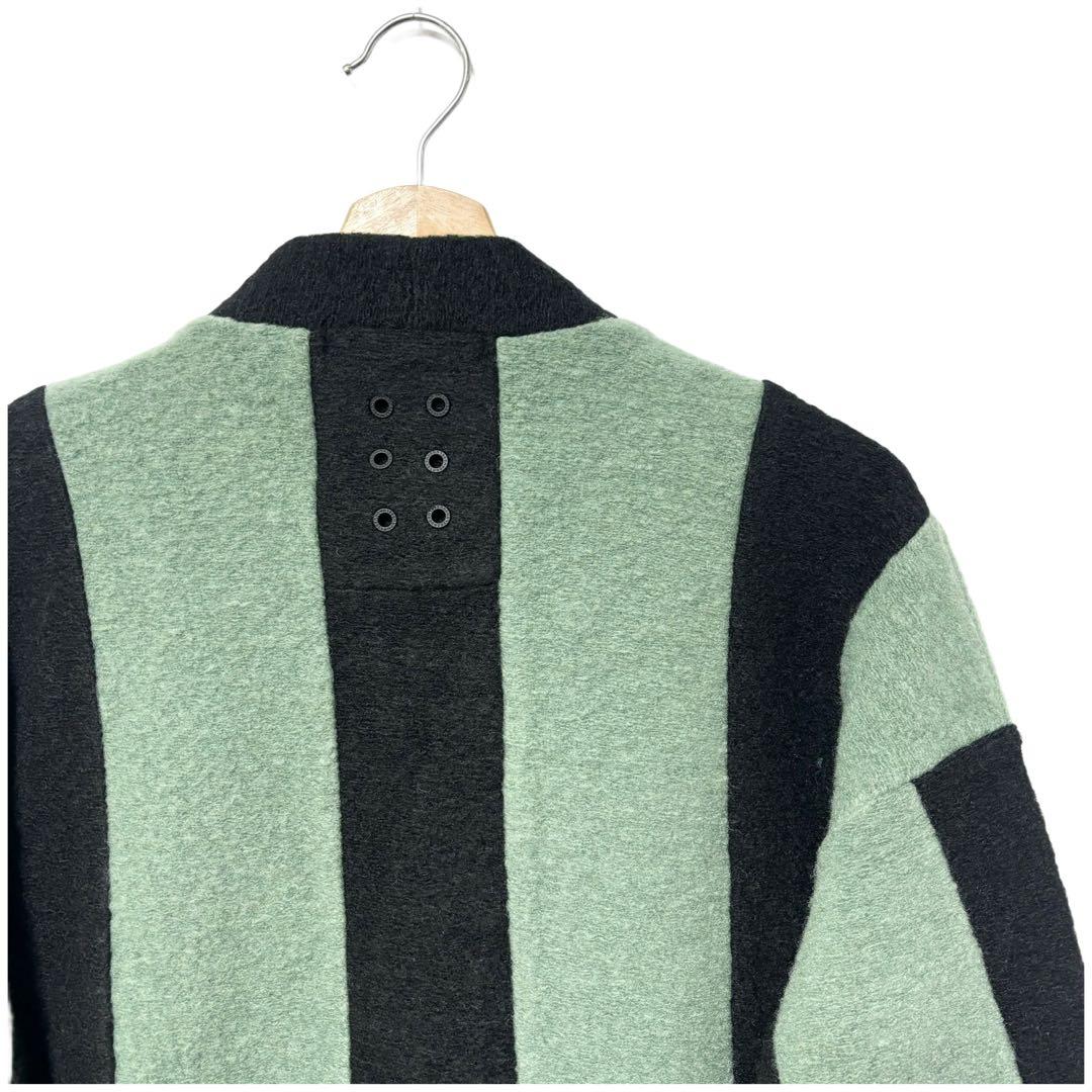 新品 ラッセルノ ゴルフ ワイド ストライプ カーディガン ミント L 5