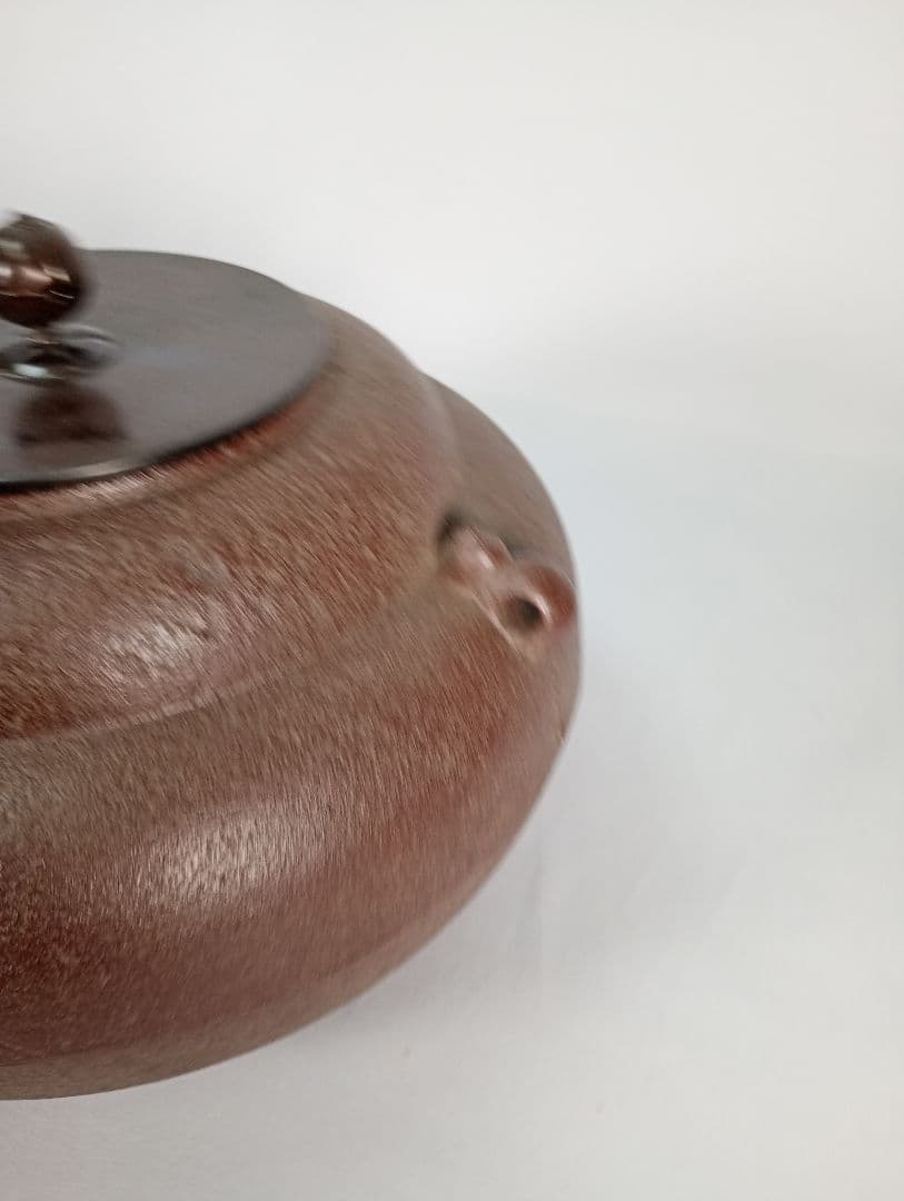 【茶道具】重釜（かさねかま）　釜師佐藤清光造　炉釜　釜375