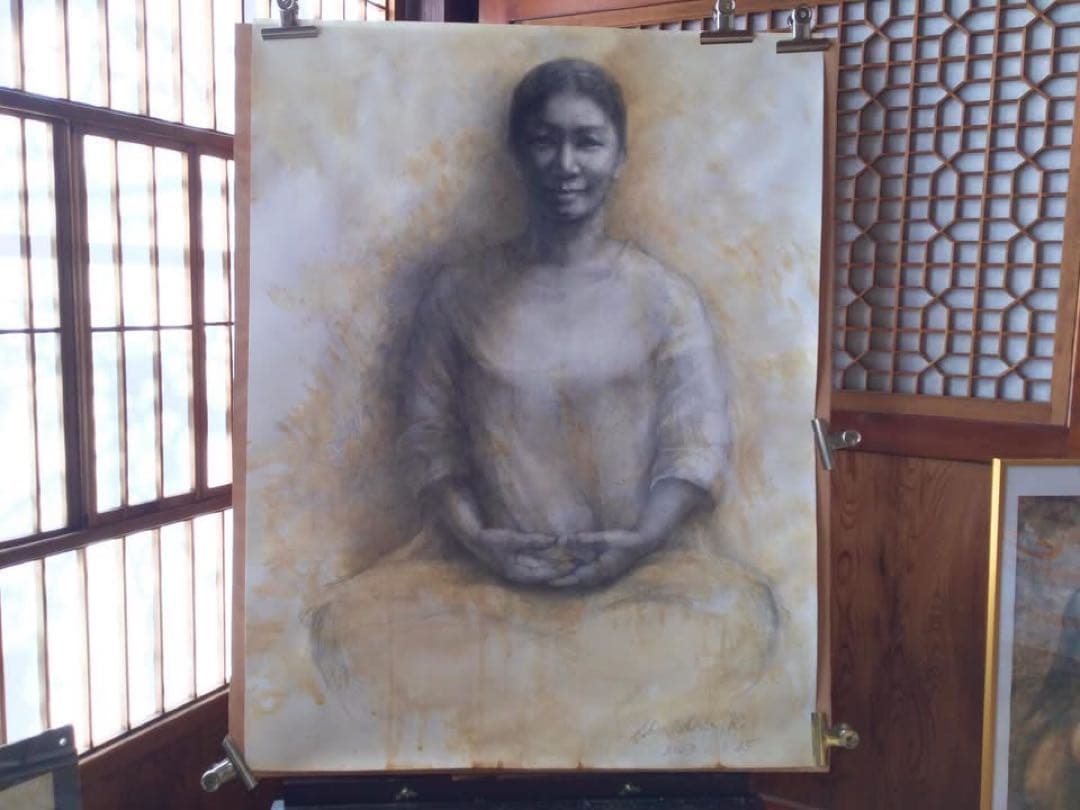 鉛筆画　【こころの中に静をもつ】