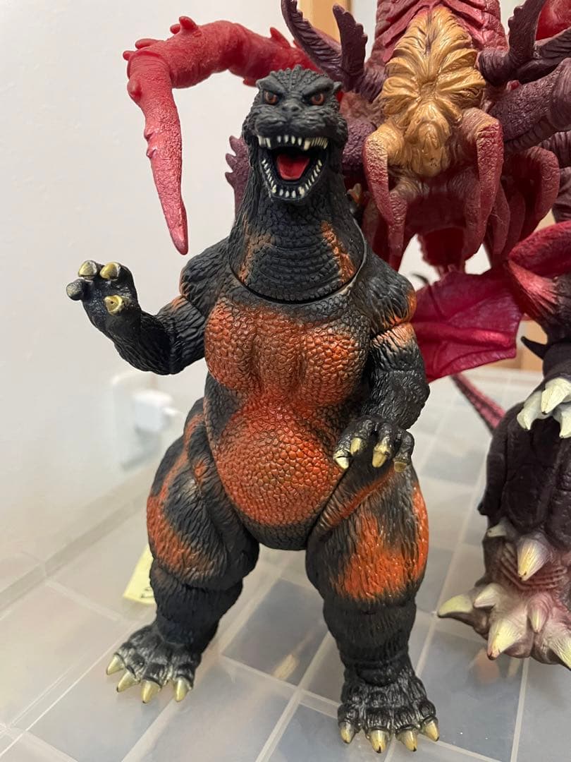 バーニングゴジラ　デストロイヤ集合体　完全体セット　ソフビ　当時物