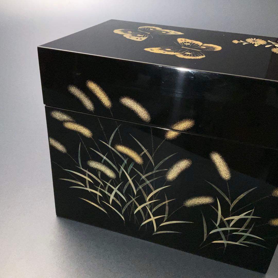 輪島塗　野々花沈金　宝石箱　共箱　三谷吾一　R1324