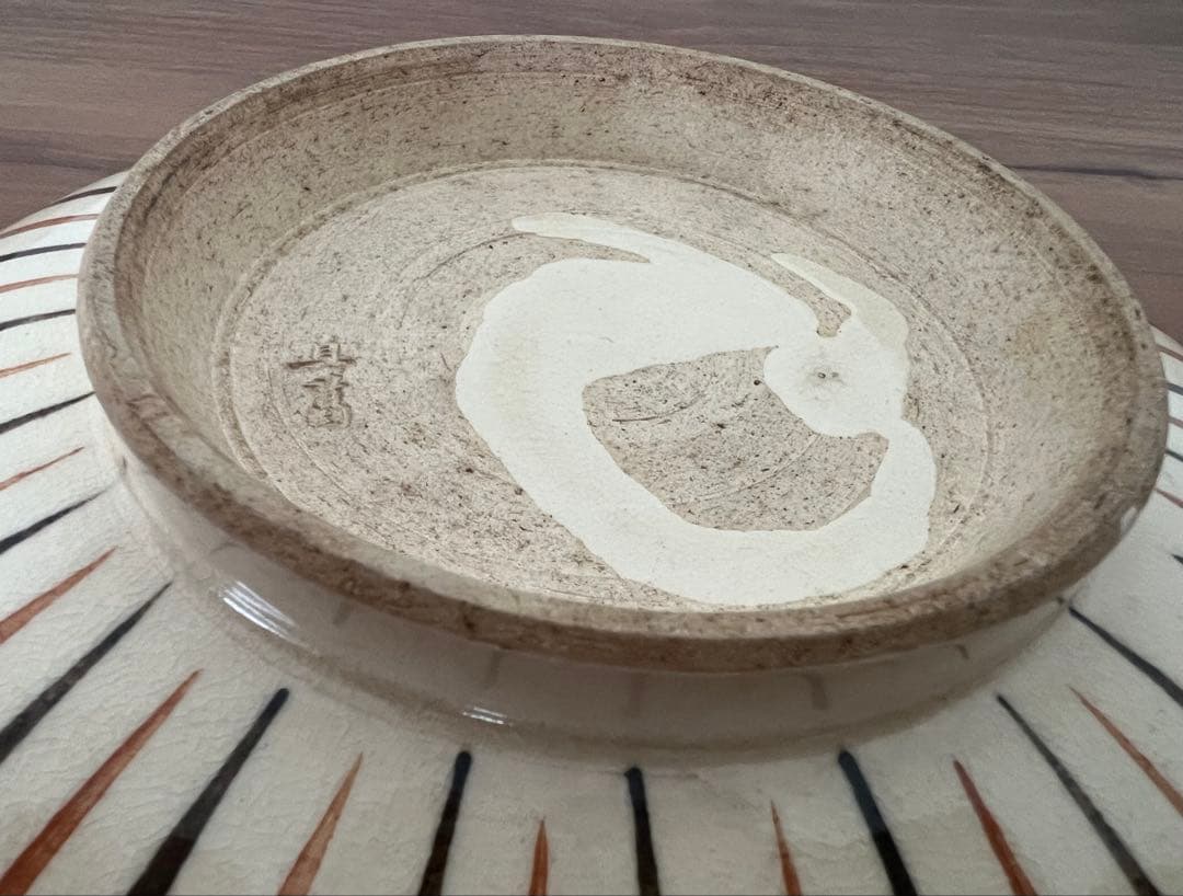 骨董 古瀬戸 麦藁手 6寸皿 箱付き 江戸末期~明治 アンティーク