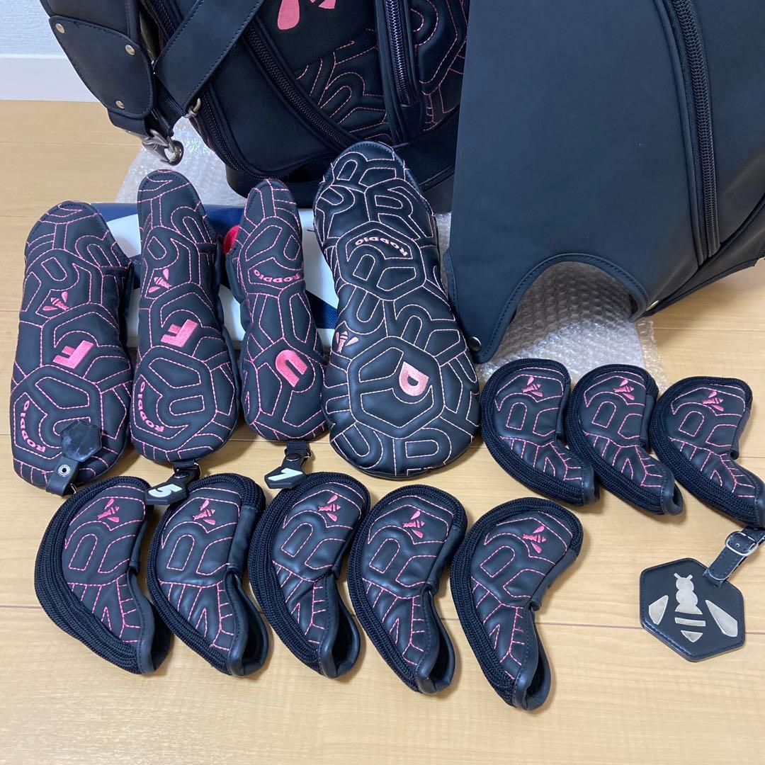 RODDIO キャディバッグ＋ヘッドカバー　黒/ピンク　中古　現状お渡し