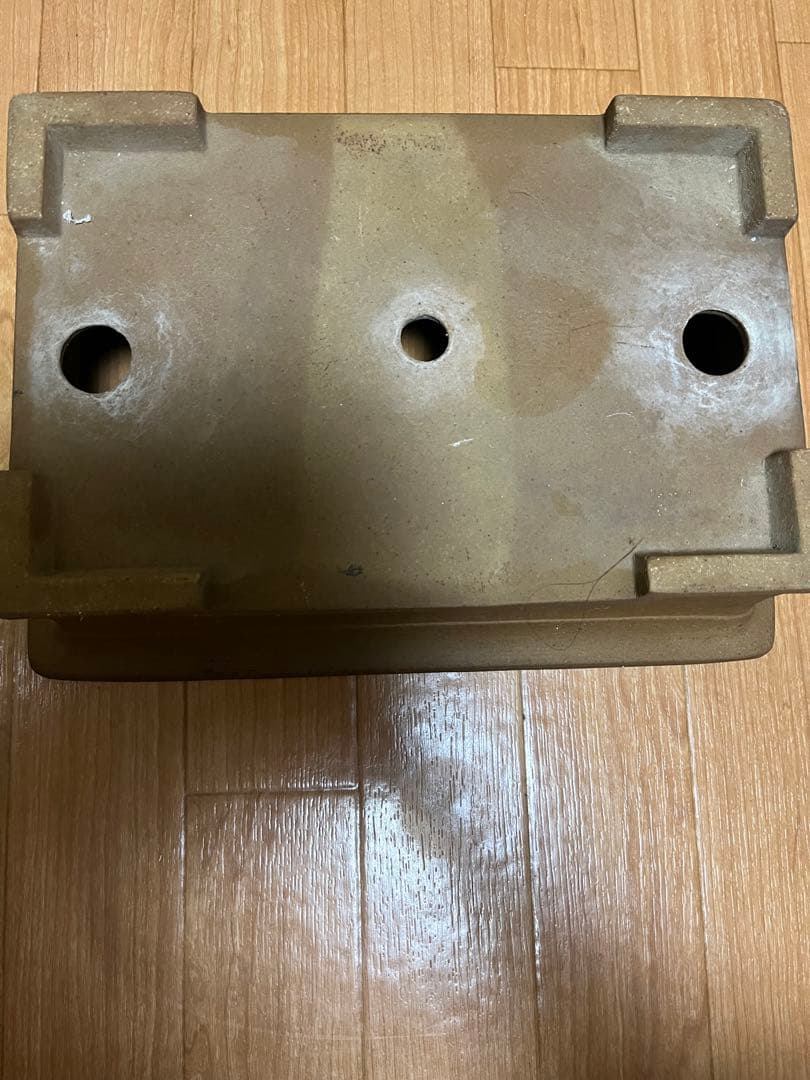 盆栽鉢　銭号　長方鉢　34x24x10 ヴィンテージ盆栽鉢　希少な土色