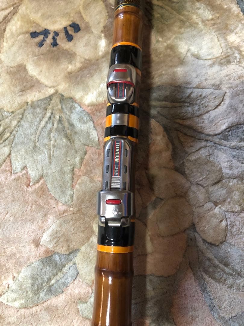 6.1尺　カワハギ　和竿 竹竿　リールシートチタン製　布袋竹　美品