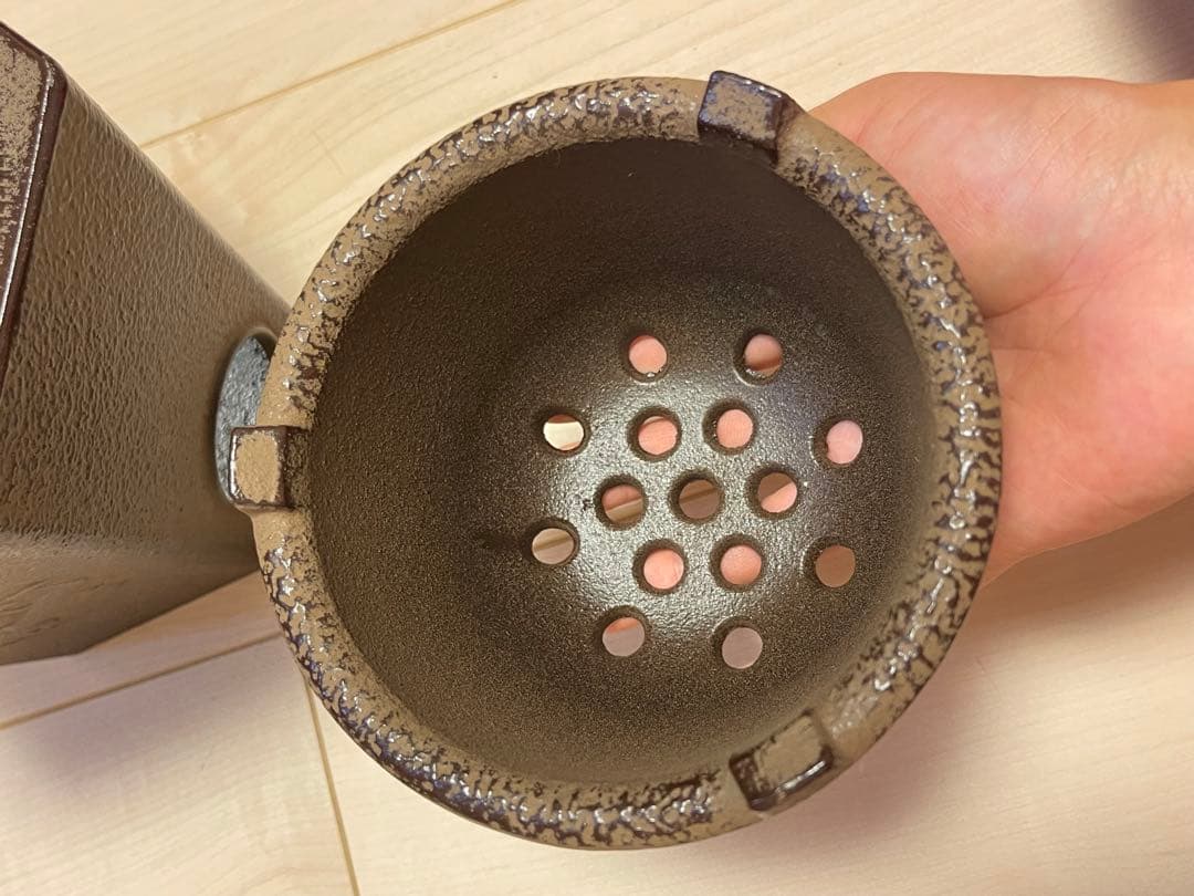 鋳鉄製茶道具 六角形 火鉢 涼炉 鉄瓶用 工芸品