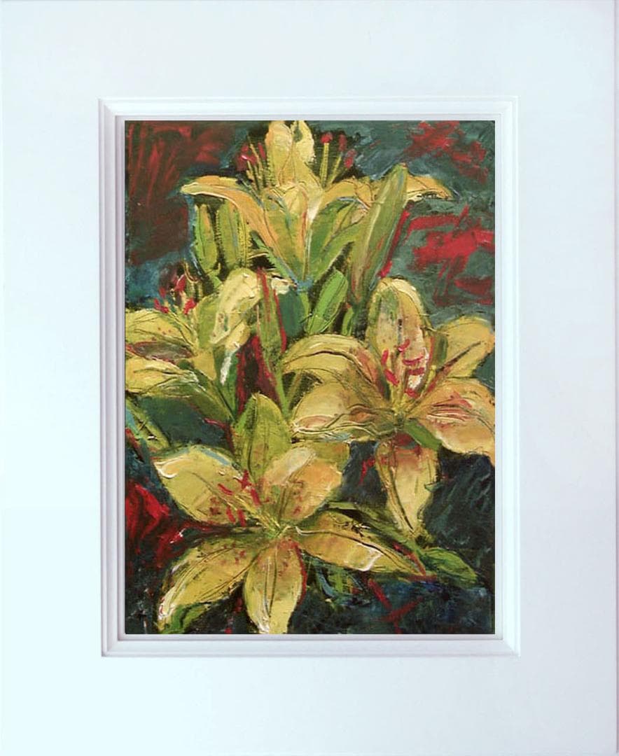 油絵 菅家令子 絵 絵画 インテリア uF6-112102 花 ゆり