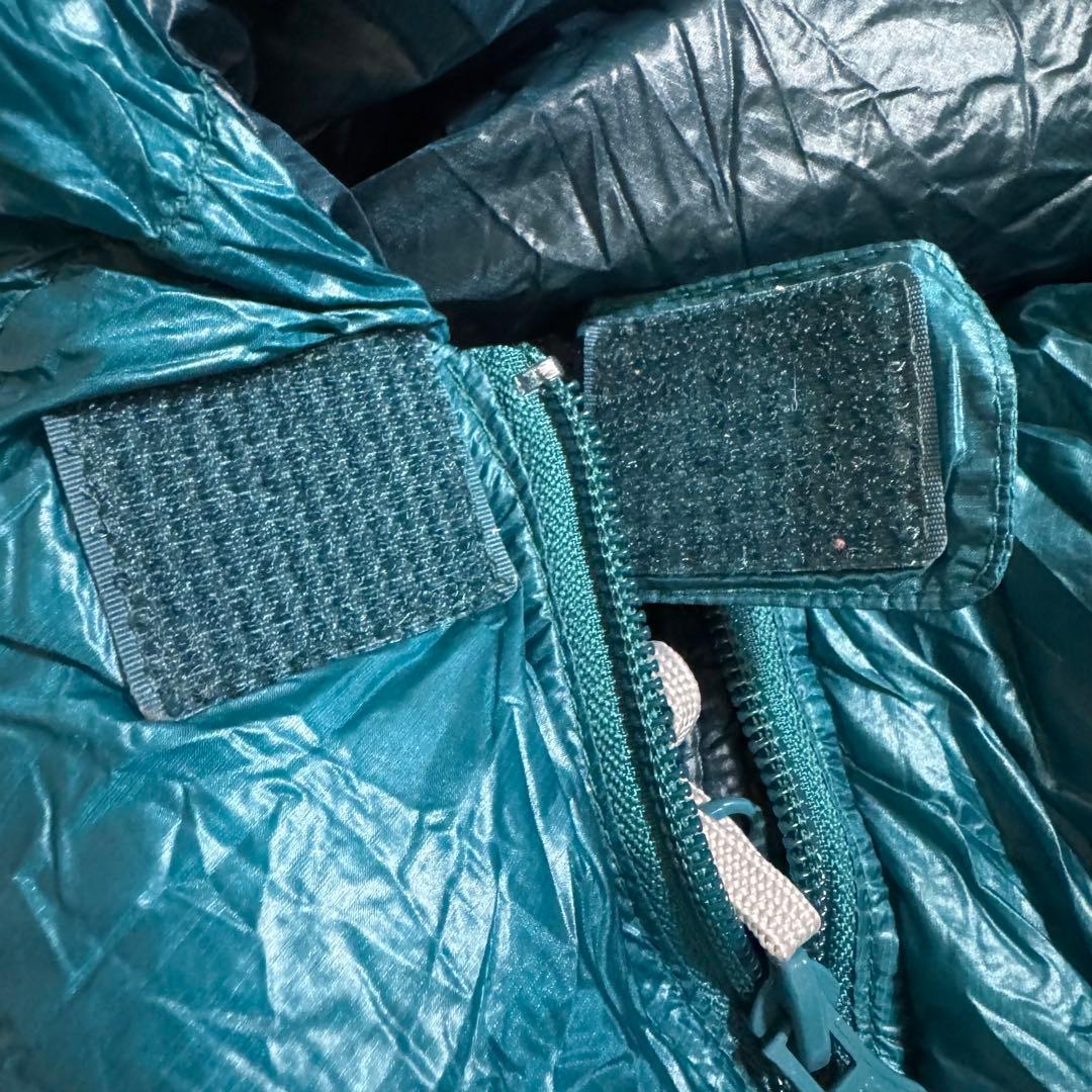 極美品モンベル800FP ダウンハガー800 #3 R/ZIPシュラフ　グリーン