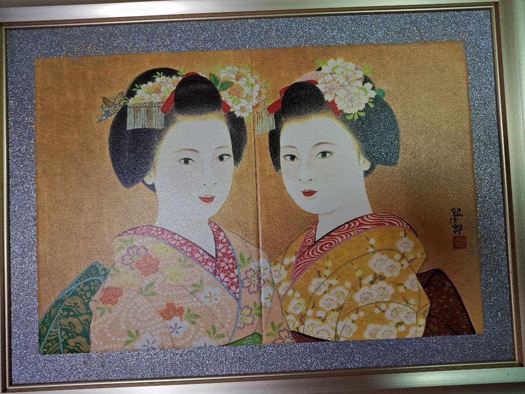 かなり大きな 陶板画 ？舞妓 銀次郎作 他でも販売中 値下げできません