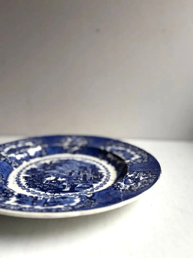 751 骨董 アンティーク オランダ ペトルス・レグー デルフト皿 金継ぎ