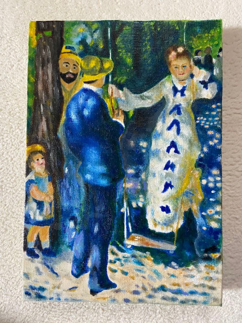 ルノワール　肉筆手描きの油絵模写画　ブランコ