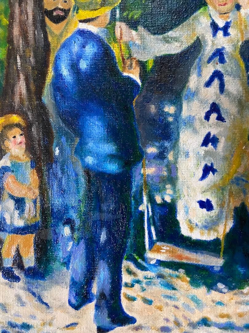 ルノワール　肉筆手描きの油絵模写画　ブランコ