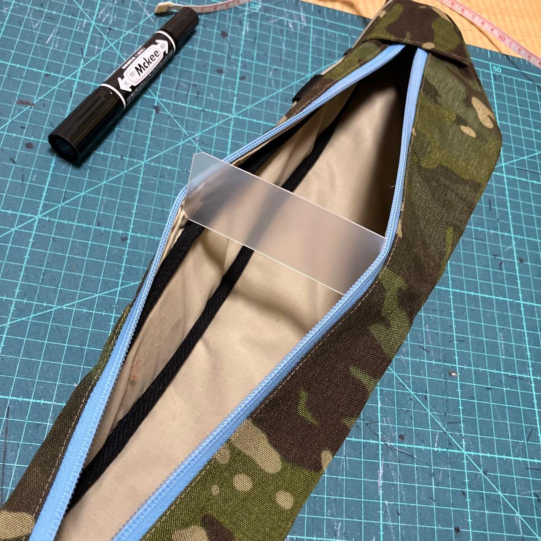 ハンドメイドフレームバッグ　X-PAC マルチカム/トロピック/オリーブ45cm